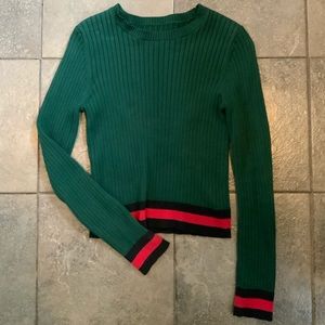Zara pullover with striped cuffs and waist